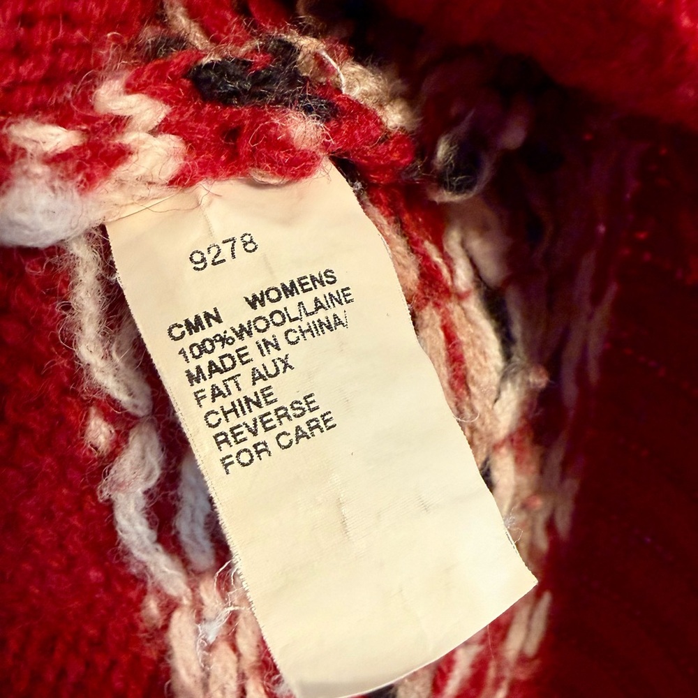Woolrich Vintage 100% Wool Deer Christmas Holiday Ski Sweater Knit Scandi Girl - Picture 4 of 5